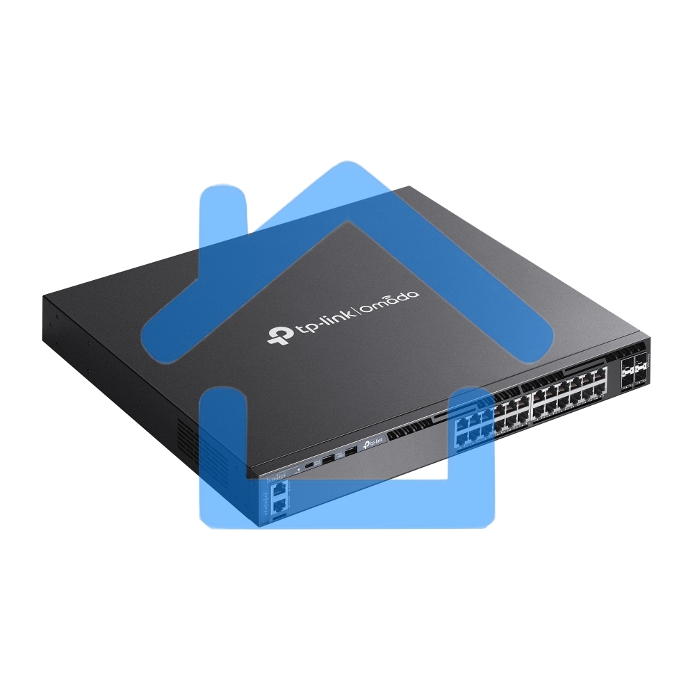 Стекируемый управляемый коммутатор 3 го уровня TP-Link SG6428X Omada с 24 гигабитными портами и 4 портами SFP+