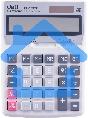 Калькулятор настольный Deli Core E1507 светло-серый 12-разр.