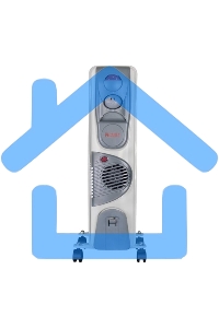 Обогреватель масляный Ресанта ОМ-12НВ (12 секций) белый, 2900 Вт, 25 м2, термостат 67/3/12