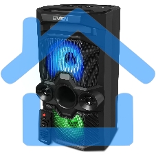 Мобильные колонки SVEN PS-655 2.0 черные (2x25W, mini Jack, USB Type-C, USB flash, Bluetooth, FM, micro SD, ПДУ, LED экран, 4400 мA, RGB подсветка)