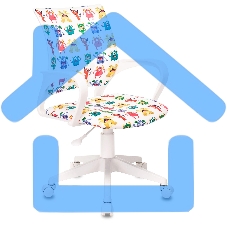 Кресло детское Бюрократ BUROKIDS 1 W белый монстры крестовина пластик пластик белый