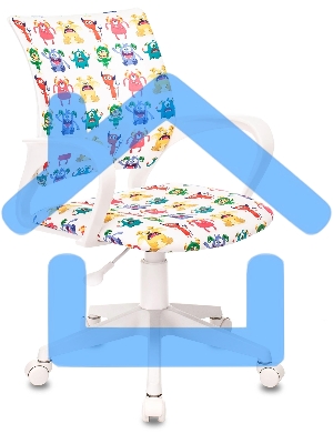 Кресло детское Бюрократ BUROKIDS 1 W белый монстры крестовина пластик пластик белый