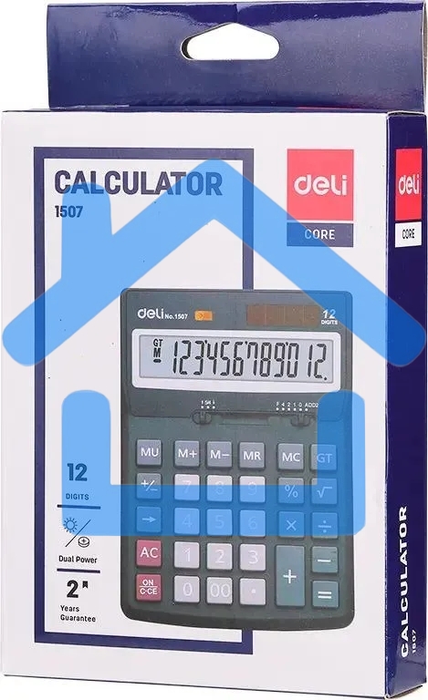 Калькулятор настольный Deli Core E1507 светло-серый 12-разр.