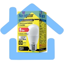 Лампа светодиодная Navigator NLL-P-G45-5-230-4K-E27 5 Вт шар 4000К белый E27 400 лм 220-240В