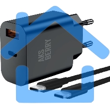 Зарядное устройство Aksberry T43 20W PD + QC3.0 + кабель Type C, черный