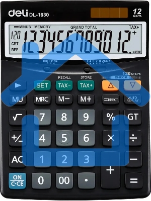 Калькулятор настольный Deli Core E1630 черный 12-разр.