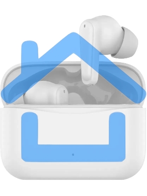 Гарнитура вкладыши Hyundai H-EP203 белый беспроводные bluetooth в ушной раковине (HEP203W)