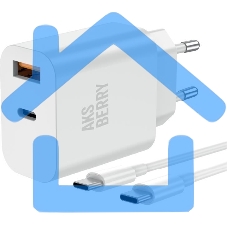 Зарядное устройство Aksberry T43 20W PD + QC3.0 + кабель Type C, белый