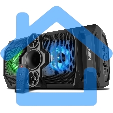 Мобильные колонки SVEN PS-655 2.0 черные (2x25W, mini Jack, USB Type-C, USB flash, Bluetooth, FM, micro SD, ПДУ, LED экран, 4400 мA, RGB подсветка)