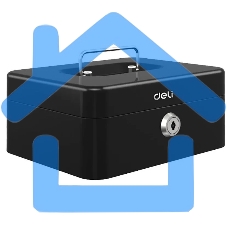 Ящик для денег Deli ET500 90x200x160 черный металл 1.2 кг