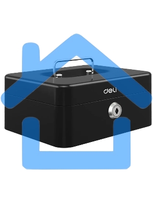 Ящик для денег Deli ET500 90x200x160 черный металл 1.2 кг