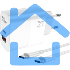 Зарядное устройство Aksberry T45 45W PD/QC3.0 + кабель type c, белый