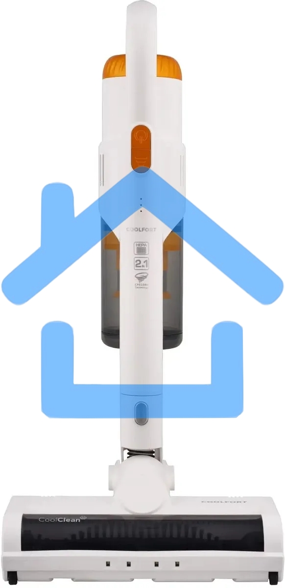 Пылесос вертикальный Coolfort CF-3001 белый, питание от аккумулятора, 150 Вт, уборка сухая, пылесборник 0.5 л, работа от АКБ max 30 мин.