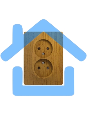 Розетка 2-м СП Glossa 16А IP20 без заземл. в сборе дер. дуб SchE GSL000520