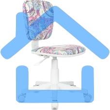 Кресло детское Бюрократ CH-W204NX мультиколор луна розовая крестов. пластик пластик белый