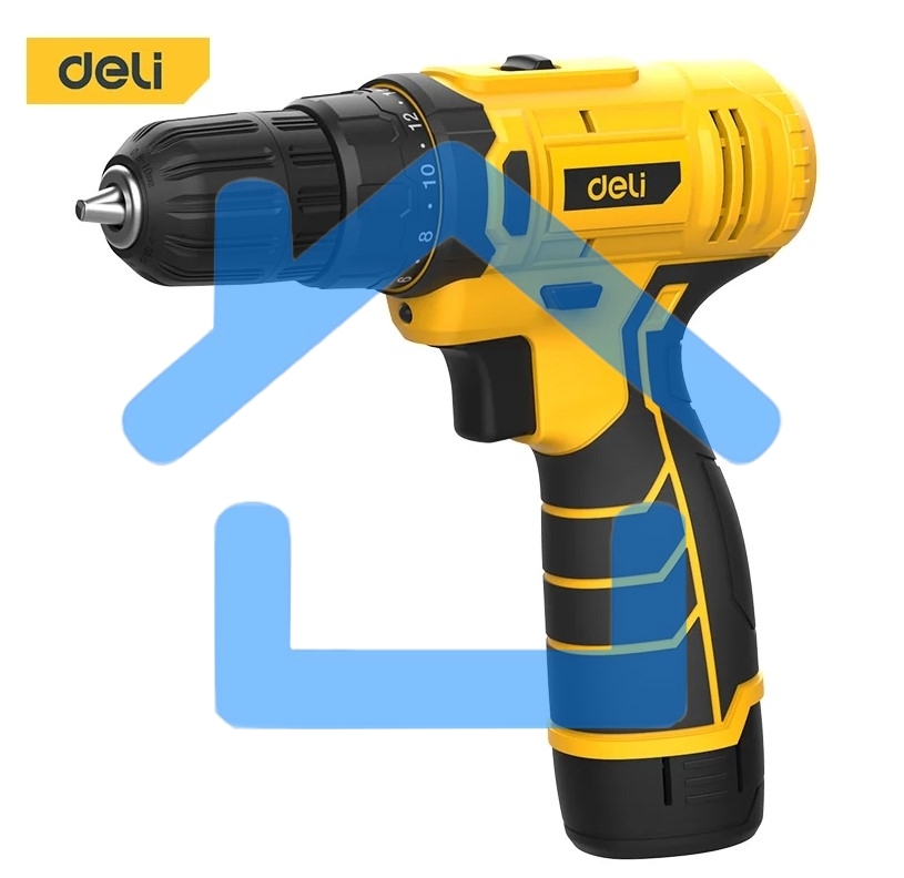 Дрель-шуруповерт Deli DL-DZ12-4A2, Аккумуляторная, 12В, 1 АКБ