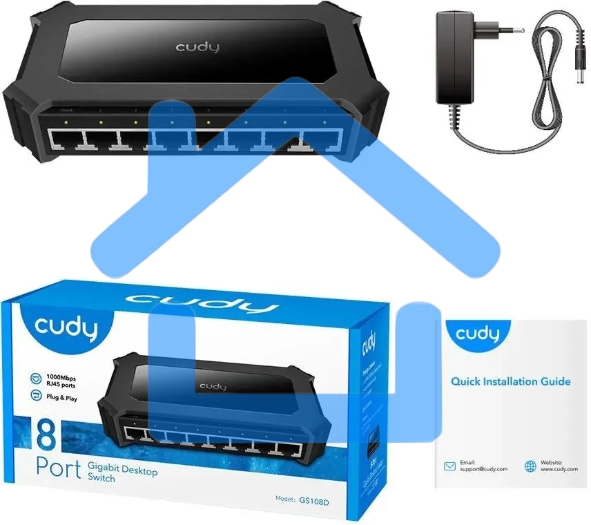 Коммутатор Cudy GS108D (L2) 8x1Гбит/с неуправляемый