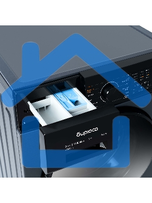 Стирально-сушильная машина Бирюса WMD-SM812/03 W перламутровый синий, загрузка фронтальная 8 кг, 1200 об/мин, класс: А+++