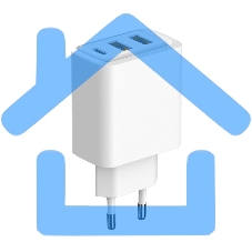 Сетевое зарядное устройство с двумя портами USB-A и одним портом USB-C, 10Вт Rexant