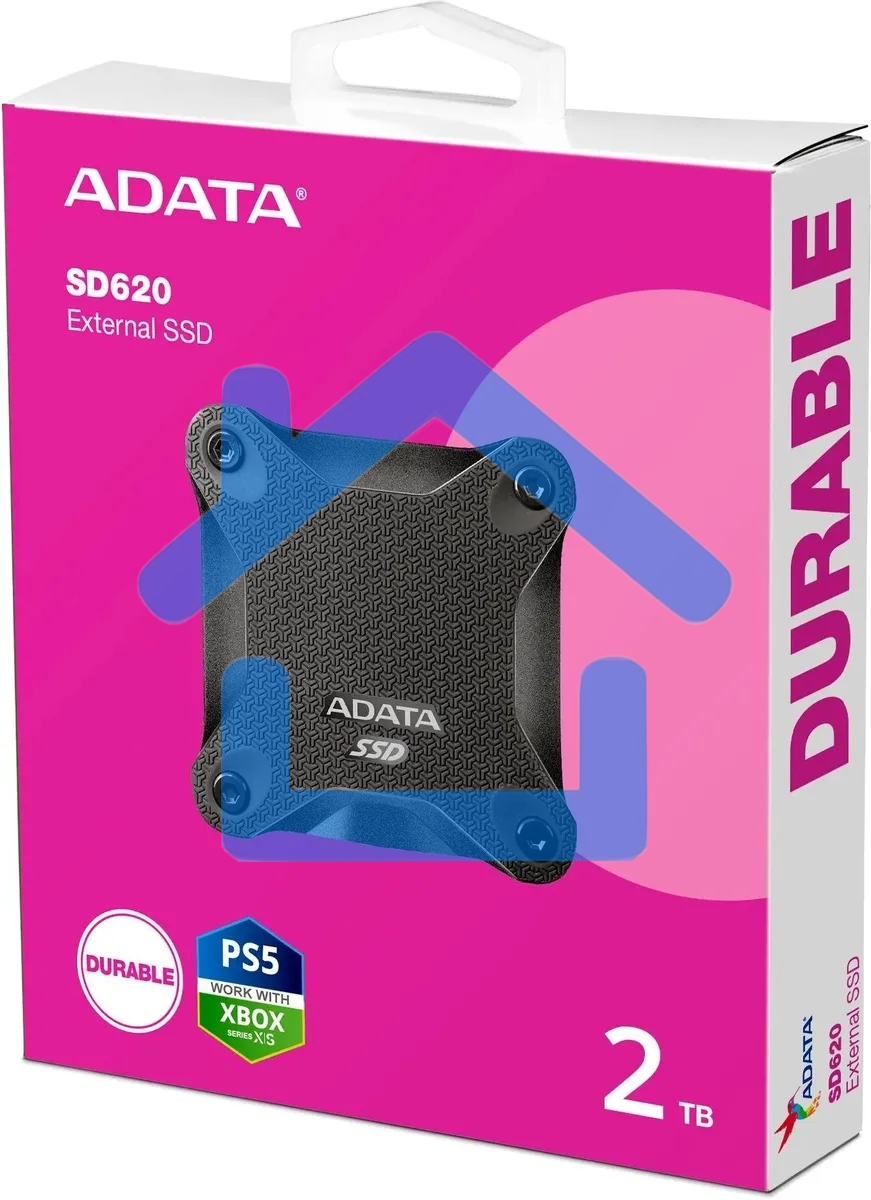 Внешний SSD ADATA SD620, 2TB, USB 3.2 Gen 2 Type-A, R/W 550/480, черный