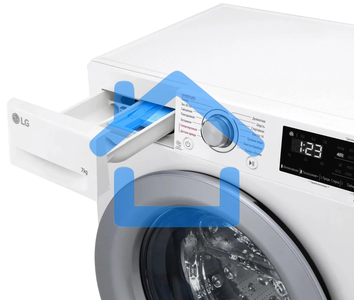 Стиральная машина LG F2V3HS4W белый, загрузка фронтальная 7 кг, 1200 об/мин., класс: A