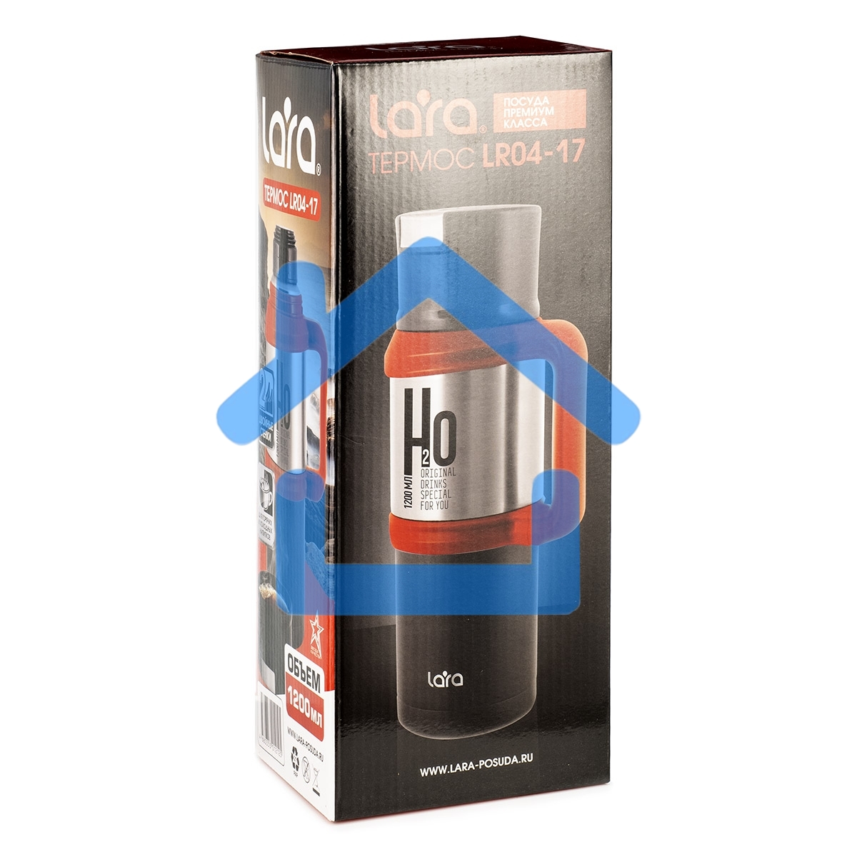 Термос LARA LR04-17 1,2 л нержавеющая сталь/пластик
