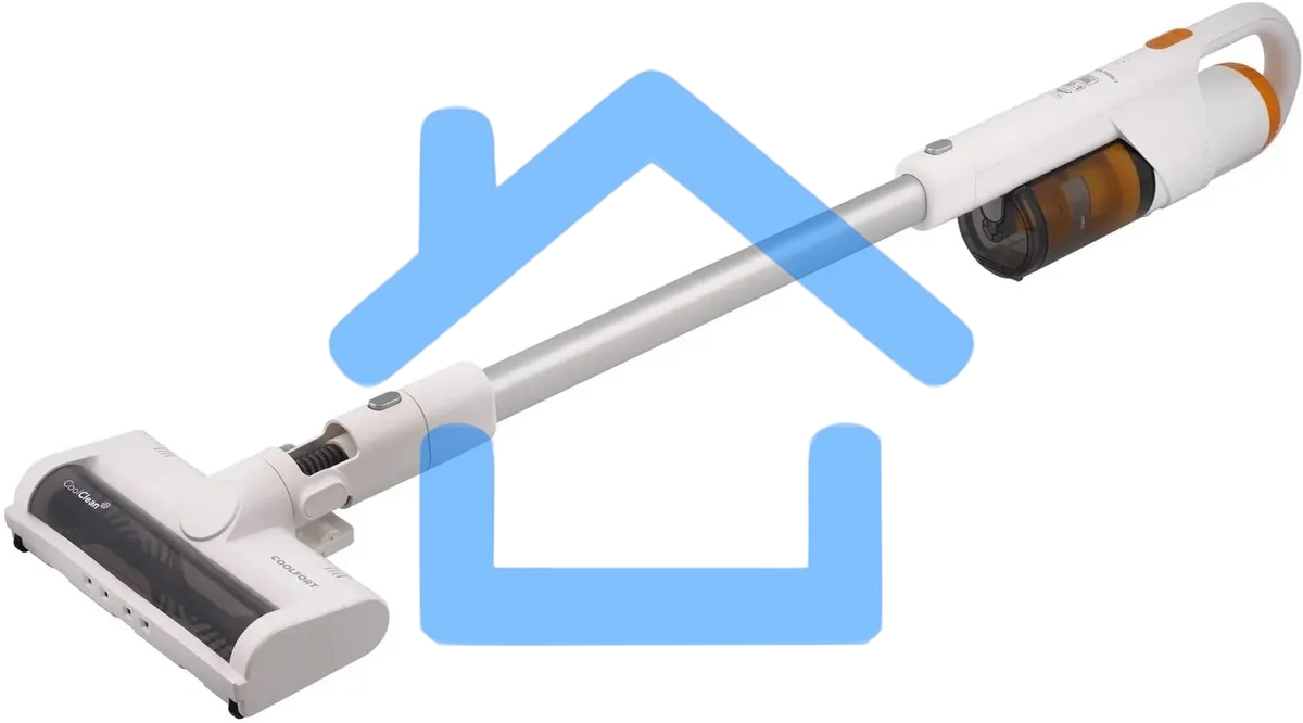 Пылесос вертикальный Coolfort CF-3001 белый, питание от аккумулятора, 150 Вт, уборка сухая, пылесборник 0.5 л, работа от АКБ max 30 мин.