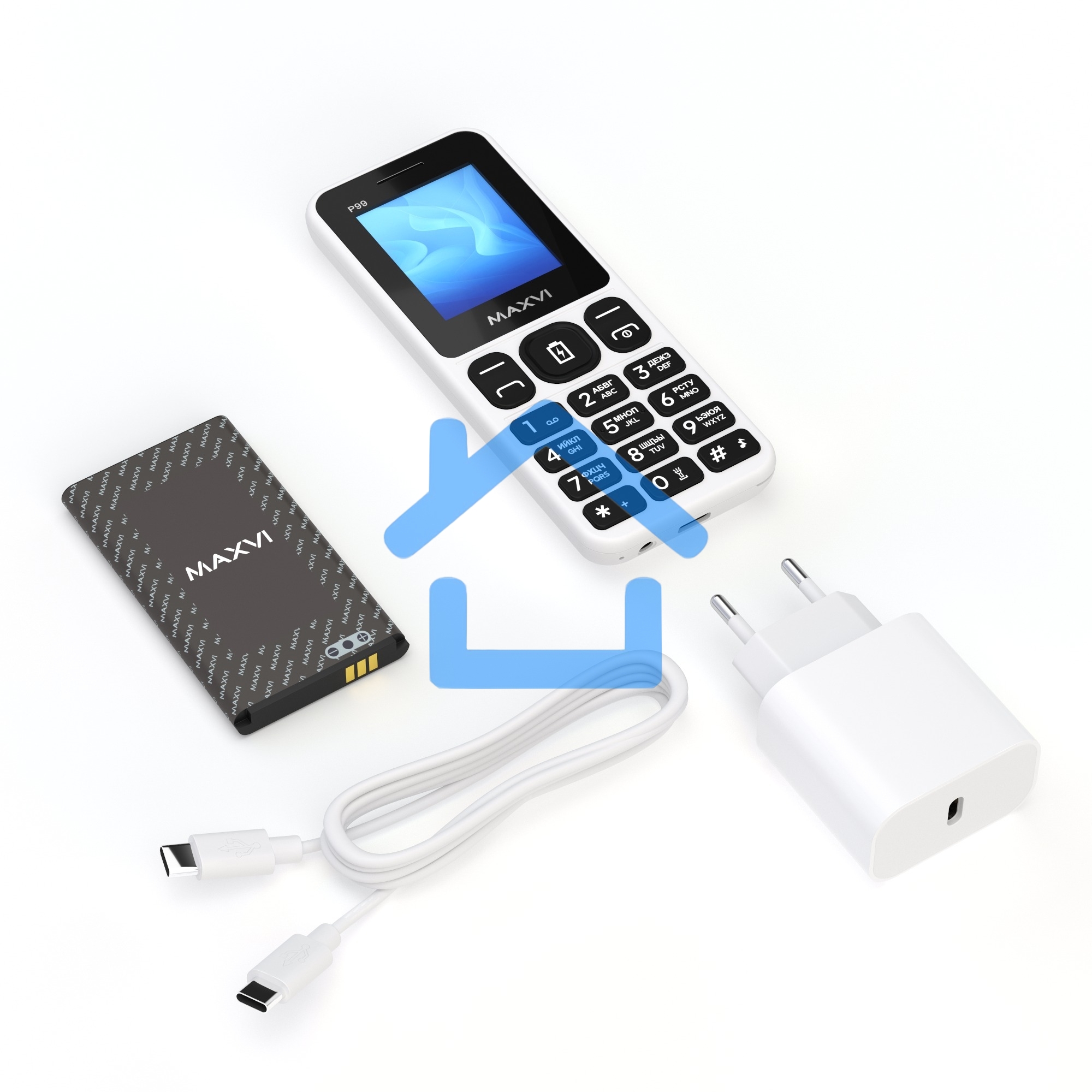 Мобильный телефон Maxvi P99 белый