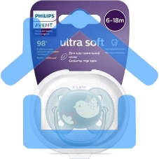 Пустышка Philips Avent ultra soft, птичка, 6-18 мес., 1 шт.