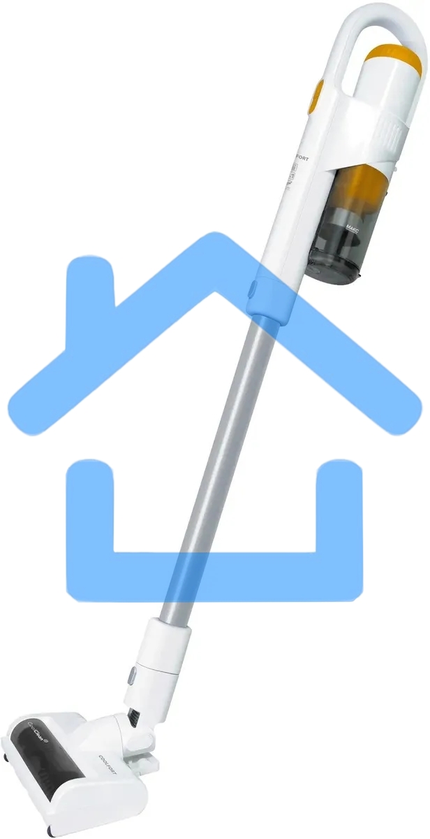 Пылесос вертикальный Coolfort CF-3001 белый, питание от аккумулятора, 150 Вт, уборка сухая, пылесборник 0.5 л, работа от АКБ max 30 мин.