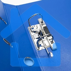 Папка-регистратор Silwerhof 1890085 A4 50мм, двусторонний ПВХ, синий, металлическая окантовка, сборная, сменный карман на корешке