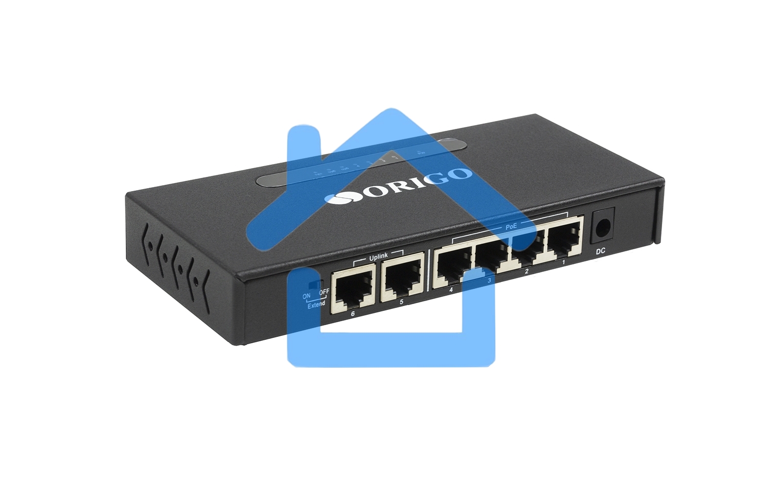 Неуправляемый PoE-коммутатор ORIGO OS1206P/60W/A1A 4x100Base-TX PoE+, 2x100Base-TX, PoE-бюджет 60 Вт, корпус металл