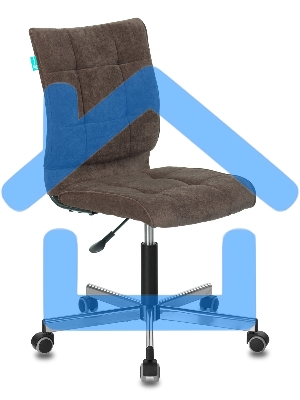 Кресло компьютерное Бюрократ CH-330M/LT-10 без подлокотников, темно-коричневый Light 10, крестовина металл