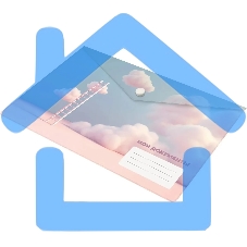 Конверт на кнопке Silwerhof CLOUD A5 непрозрачный пластик 0.25мм