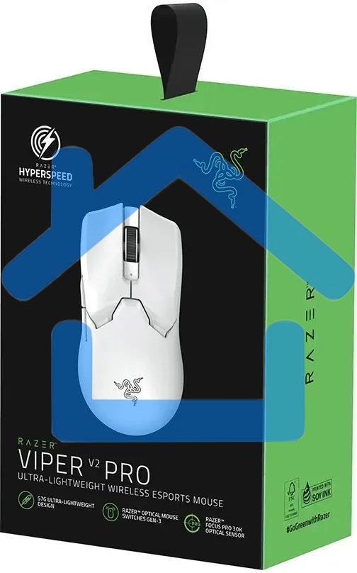 Мышь беспроводная/проводная Razer Viper V2 Pro белый, 30000 dpi, радиоканал, USB, кнопки - 5