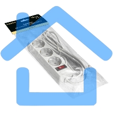 Удлинитель ExeGate EC-3-1.8W (EX279346RU), белый, 1,8 м, евровилка с заземлением, 3 евророзетки с заземлением, 2200 Вт