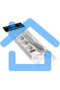 Удлинитель ExeGate EC-3-1.8W (EX279346RU), белый, 1,8 м, евровилка с заземлением, 3 евророзетки с заземлением, 2200 Вт