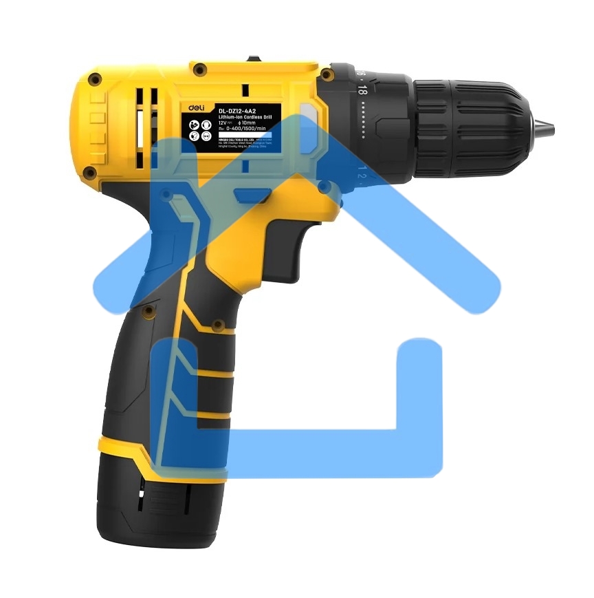 Дрель-шуруповерт Deli DL-DZ12-4A2, Аккумуляторная, 12В, 1 АКБ