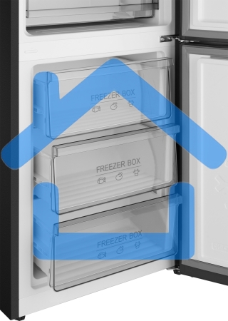 Холодильник Weissgauff WRK 185 Total NoFrost Inverter темная сталь двухкамерный 205/86л морозилка снизу