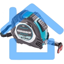 Рулетка Magnetisch, 5м х 19мм, обрезин. корпус,автоматич. фиксация, нейлон. покр.,магн.зацеп Gross