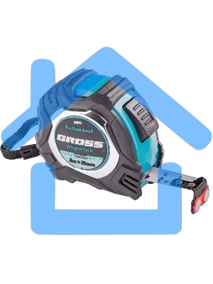 Рулетка Magnetisch, 5м х 19мм, обрезин. корпус,автоматич. фиксация, нейлон. покр.,магн.зацеп Gross