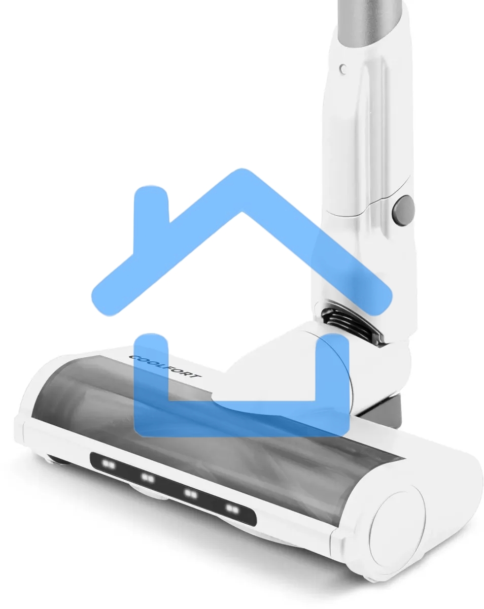 Пылесос вертикальный Coolfort CF-3002 белый, питание от аккумулятора, 120 Вт, уборка сухая, пылесборник 0.9 л, работа от АКБ max 32 мин.