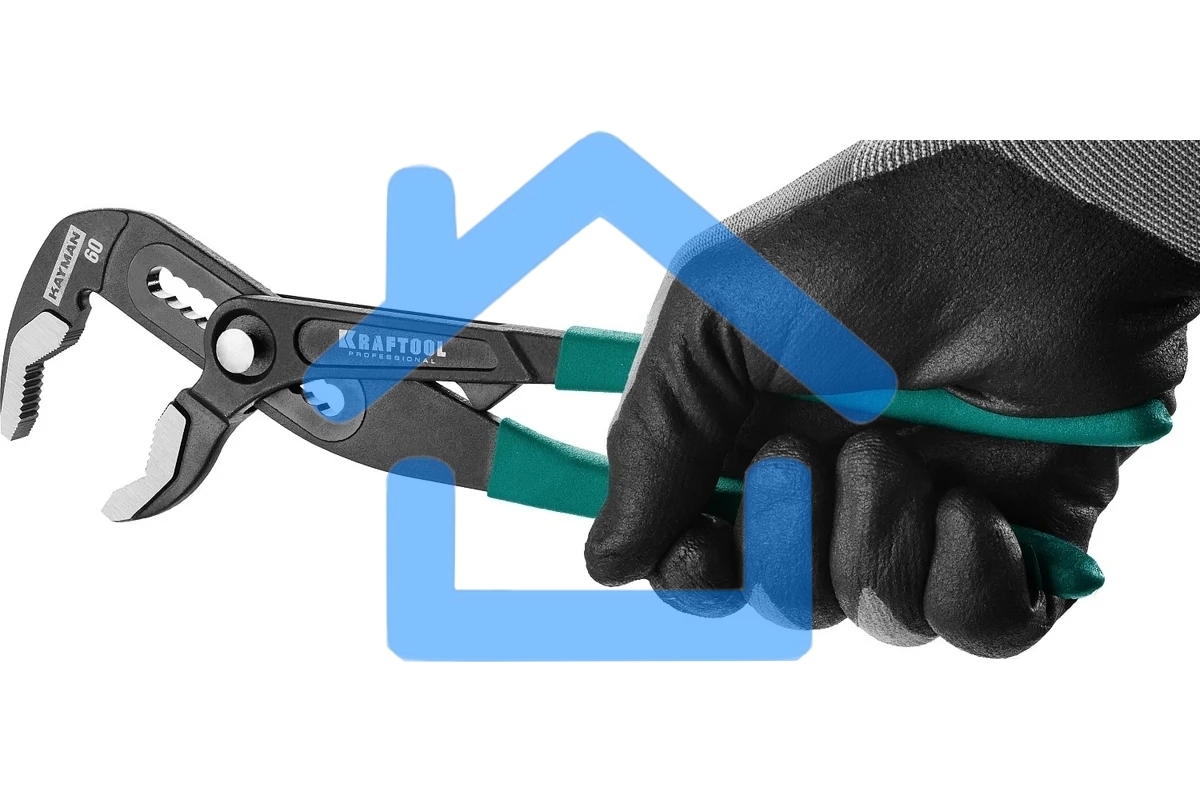 Клещи переставные KRAFTOOL 22353-25 Bulldog Cr-V, max захват 60мм, губки 6мм, 250мм