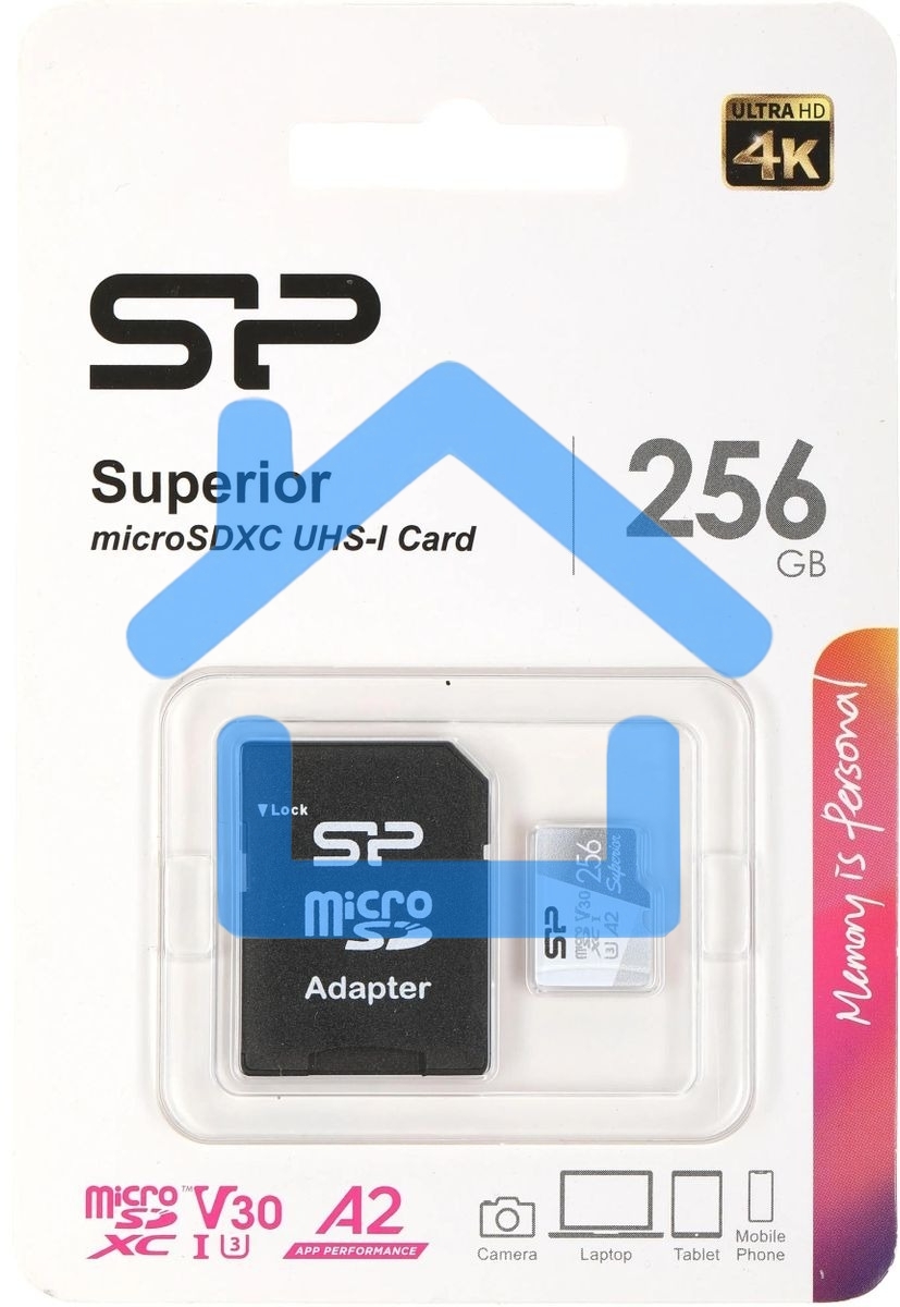 Флеш карта microSD 256Gb Silicon Power Superior Pro A2 microSDXC Class 10 UHS-I U3 Colorful 100/80 Mb/s (SD адаптер)