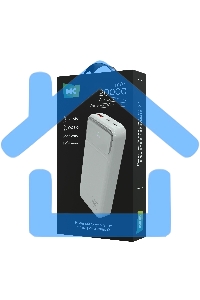 Портативный аккумулятор MORE CHOICE (4620202552785) PB29-20 20000mAh 1USB+2Type-C 3.0A 22.5W+PD20W+QC3.0, белый