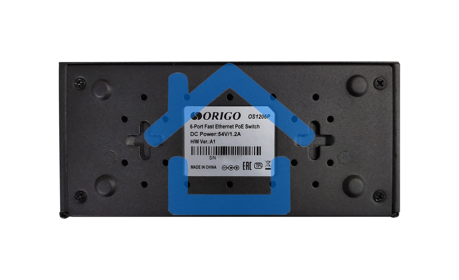Неуправляемый PoE-коммутатор ORIGO OS1206P/60W/A1A 4x100Base-TX PoE+, 2x100Base-TX, PoE-бюджет 60 Вт, корпус металл