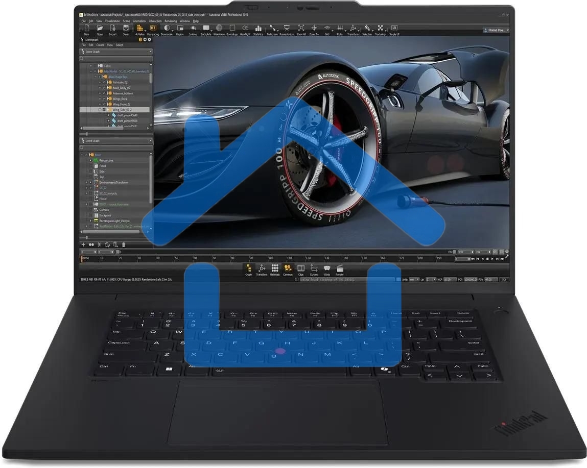 Ноутбук Lenovo ThinkPad P1 G7 черный Core Ultra 7 155H 32Gb SSD1Tb NVIDIA RTX 1000 6Gb 16