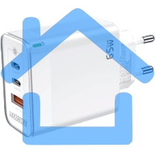 Зарядное устройство Aksberry T50 USBC+USBC+ USBA QC3.0 65w (белый)