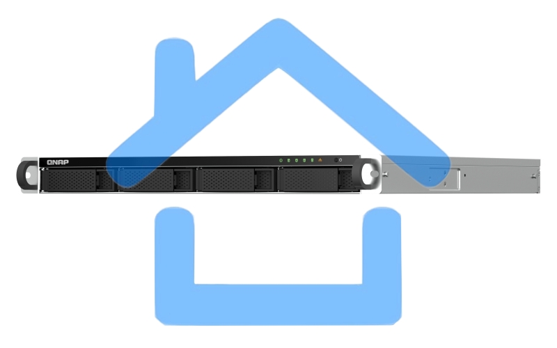 Сетевое хранилище SMB QNAP TS-464U-8G NAS 4 HDD trays, rackmount 1U, 1 PSU. 4-core Intel Celeron N5105/N5095 2.0-2.9 GHz, 8 Gb RAM MAX, 2x2.5GbE, 2xUSB 3.2 Gen 2 (10Gbps), 2xUSB 2.0, 1xHDMI, PCIe Gen 3 x2, W/o rail kit RAIL-B02