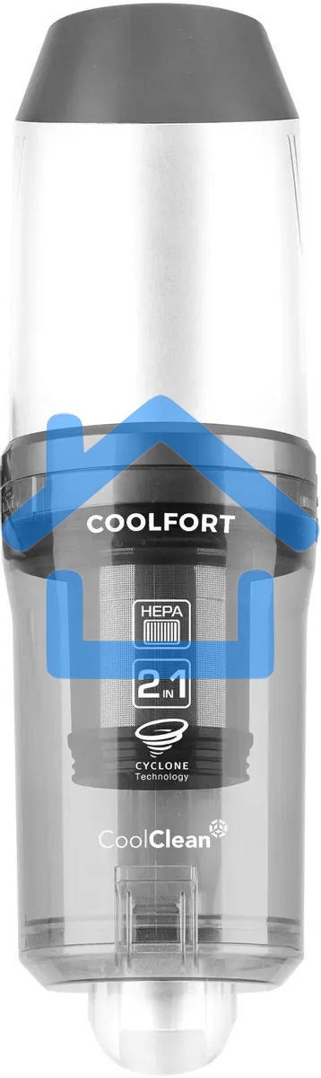 Пылесос вертикальный Coolfort CF-3002 белый, питание от аккумулятора, 120 Вт, уборка сухая, пылесборник 0.9 л, работа от АКБ max 32 мин.